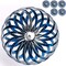 Silver Blue Swirl Pop-up Christmas Ball Ornaments 5 ct. 3"; COLLAPSIBLE Xmas Tree Reversible Plastic Ornaments; Shatterproof